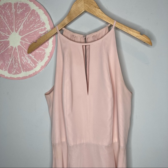 After Six blush pink high neck keyhole bridesmaid dress style 1502 size 6 - Picture 4 of 10